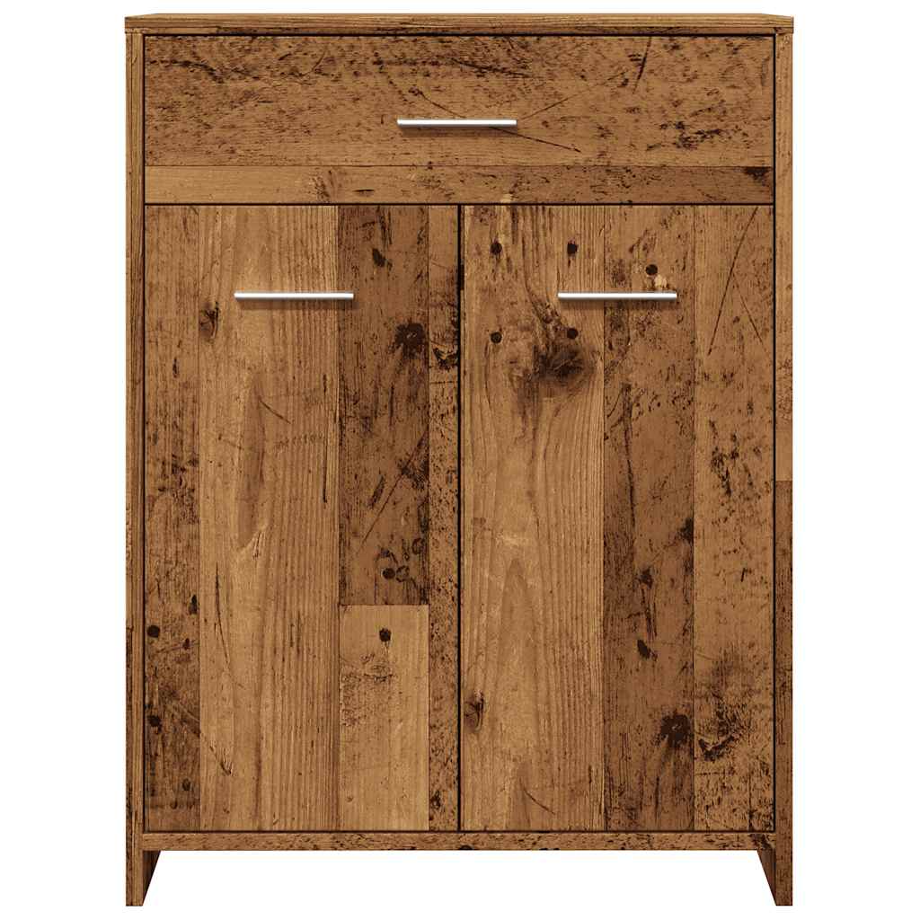 Badezimmerschrank Weiß 60x33x80 cm Holzwerkstoff