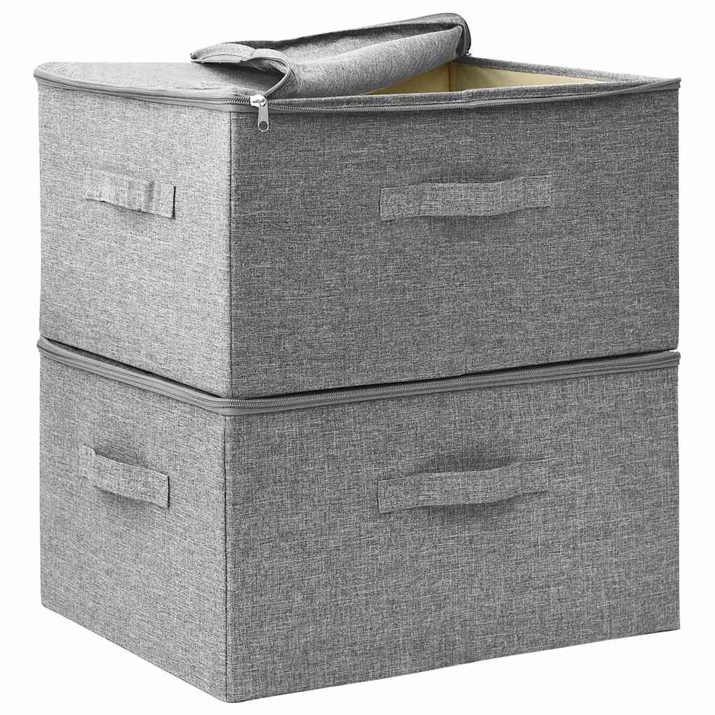 Aufbewahrungsboxen 2 Stk. Stoff 43x34x23 cm Creme