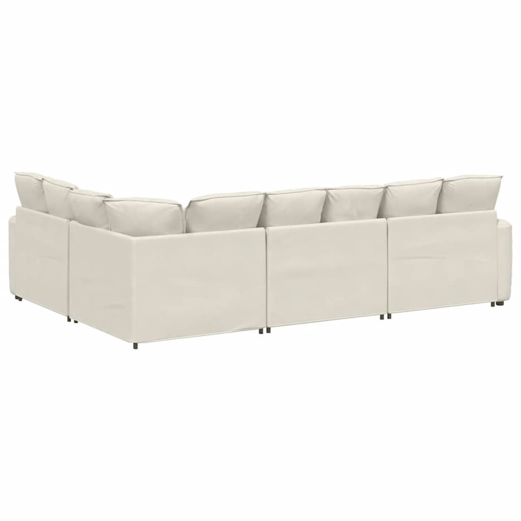 Modulares Sofa mit Kissen Samt Blau