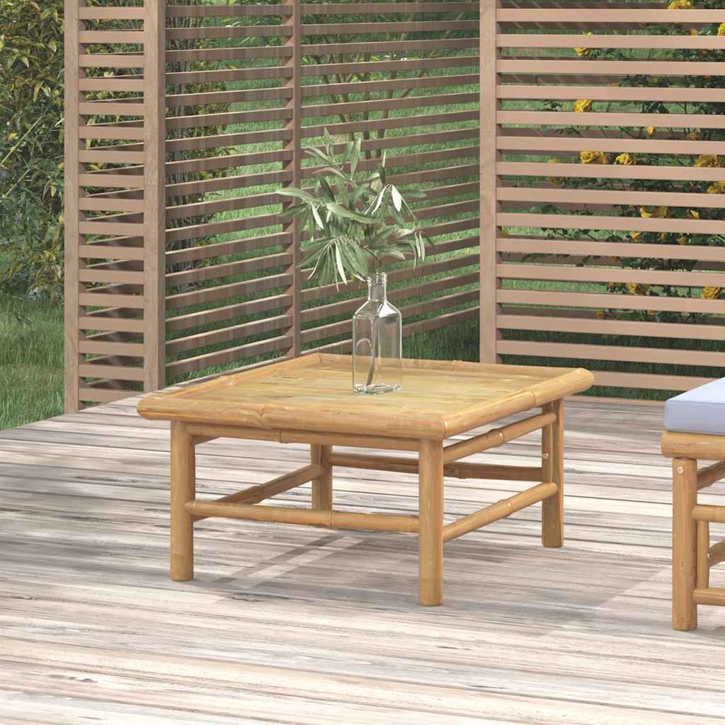 3-tlg. Garten-Lounge-Set mit Hellgrauen Kissen Bambus