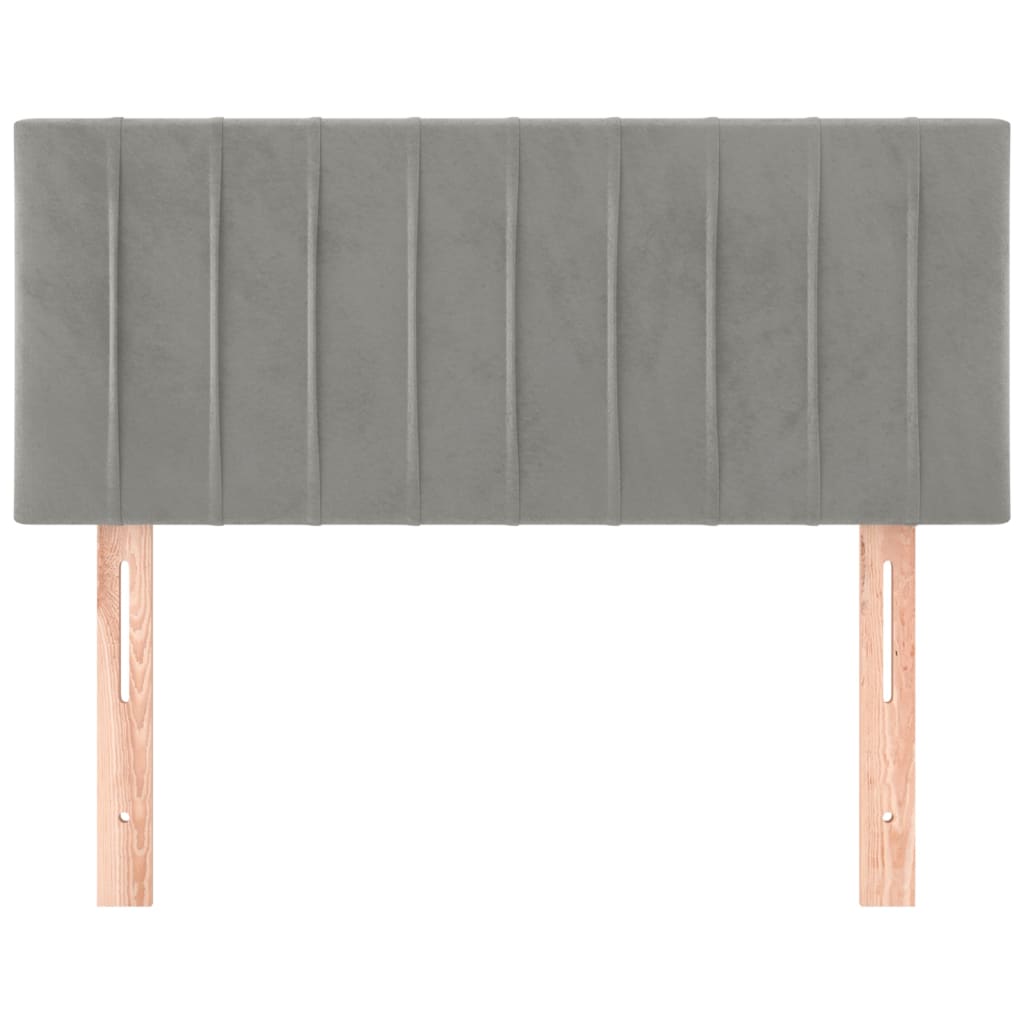 Kopfteil Hellgrau 80x5x118/128 cm Samt
