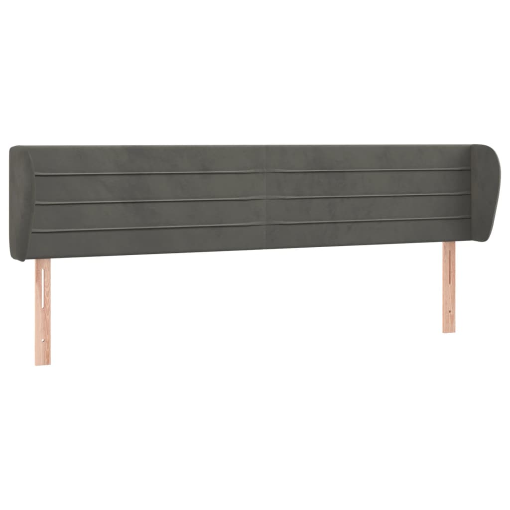 Kopfteil mit Ohren Dunkelblau 203x23x118/128 cm Samt