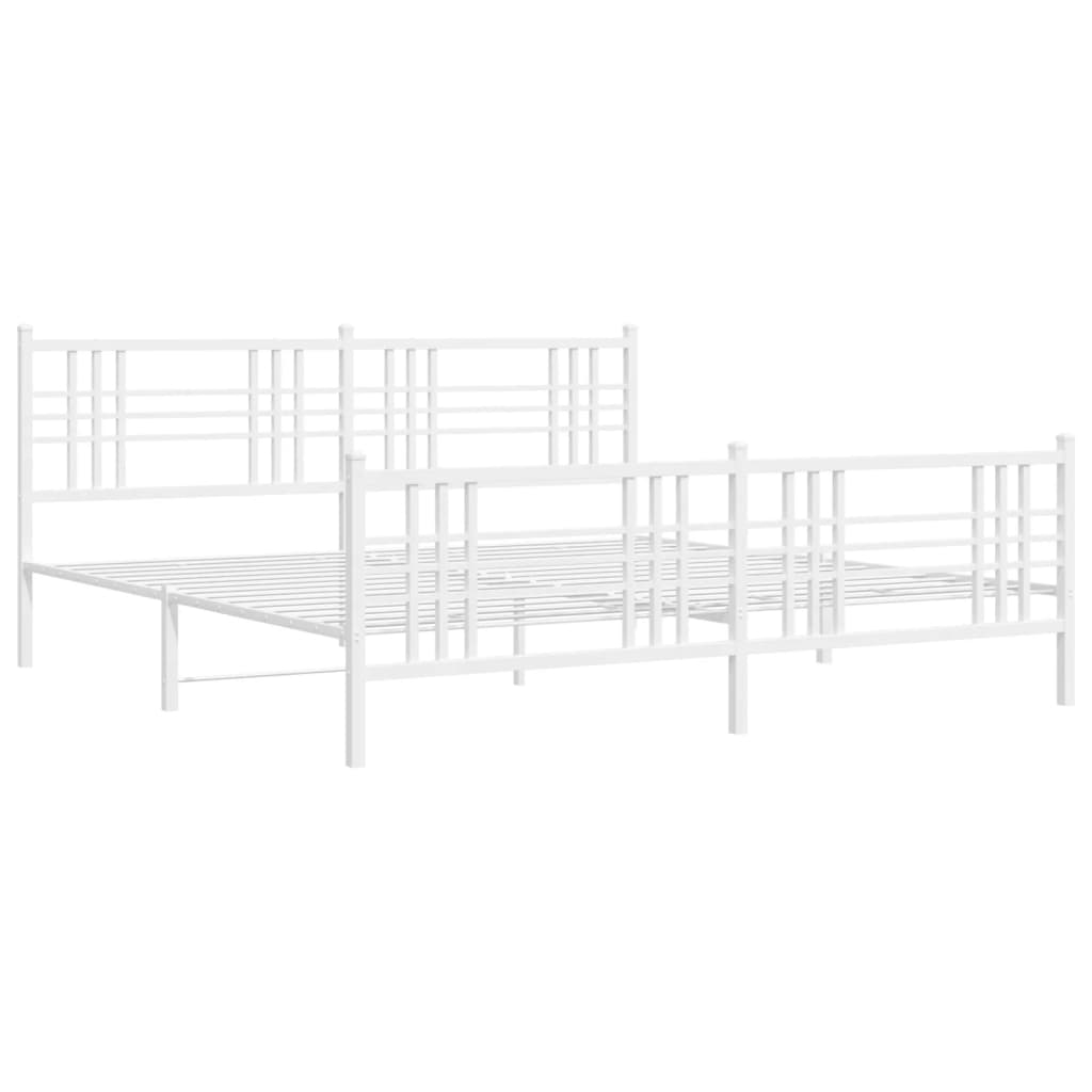 Bettgestell mit Kopf- und Fußteil Metall Schwarz 90x200 cm