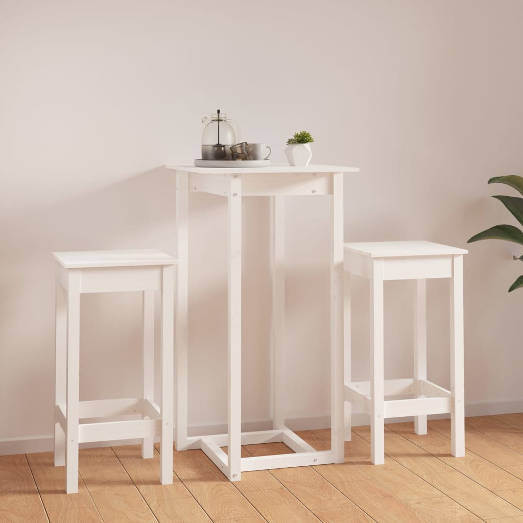 3-tlg. Bar-Set Massivholz Kiefer