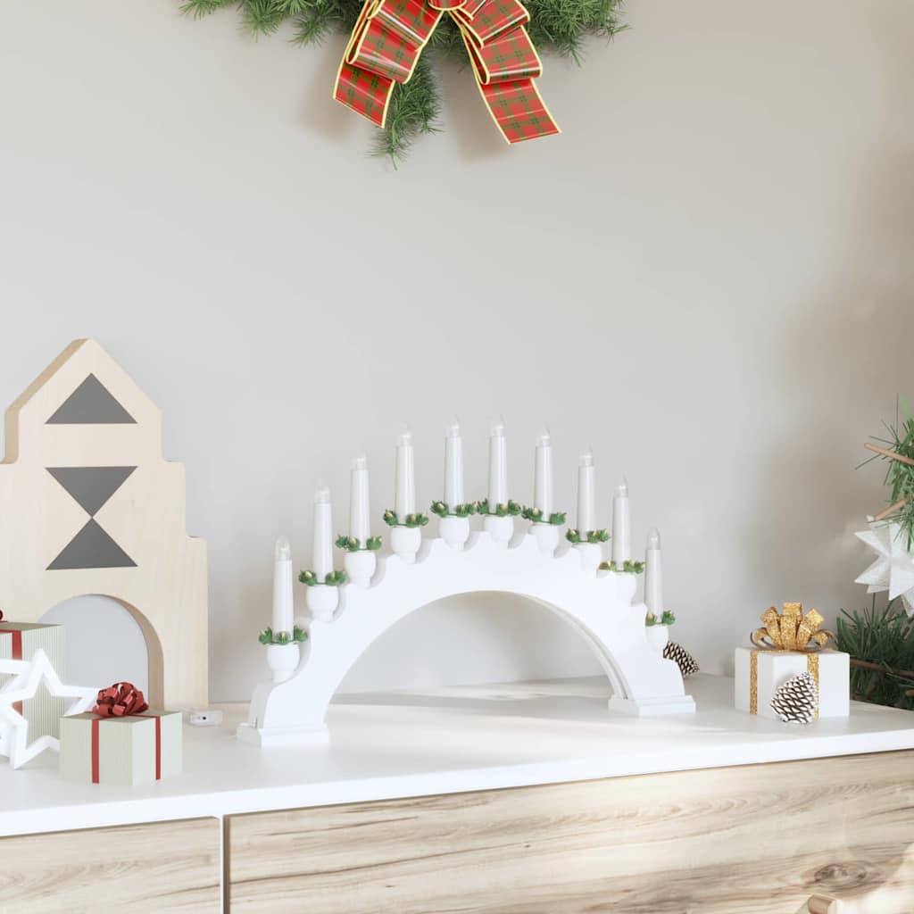 Weihnachtskerzenbogen mit 10 LED Kerzen Braun 47 x 5 x 29 cm