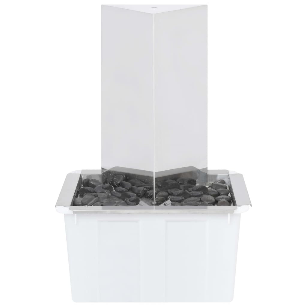 Gartenbrunnen Silbern 37,7x32,6x110 cm Edelstahl