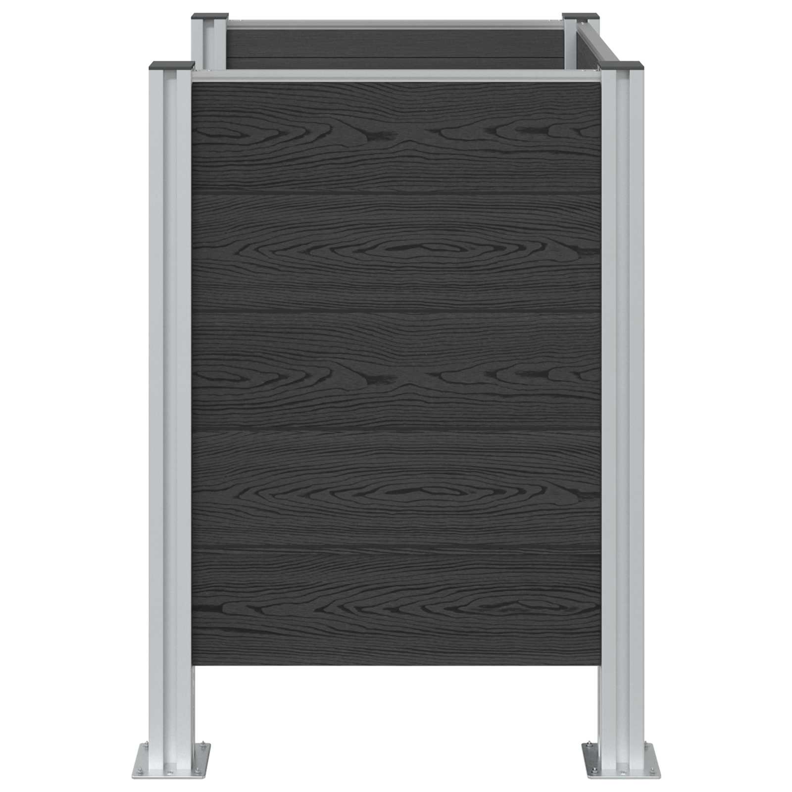 Mülltonnenzaun Braun 161 x 85 x 115 cm Aluminium und WPC