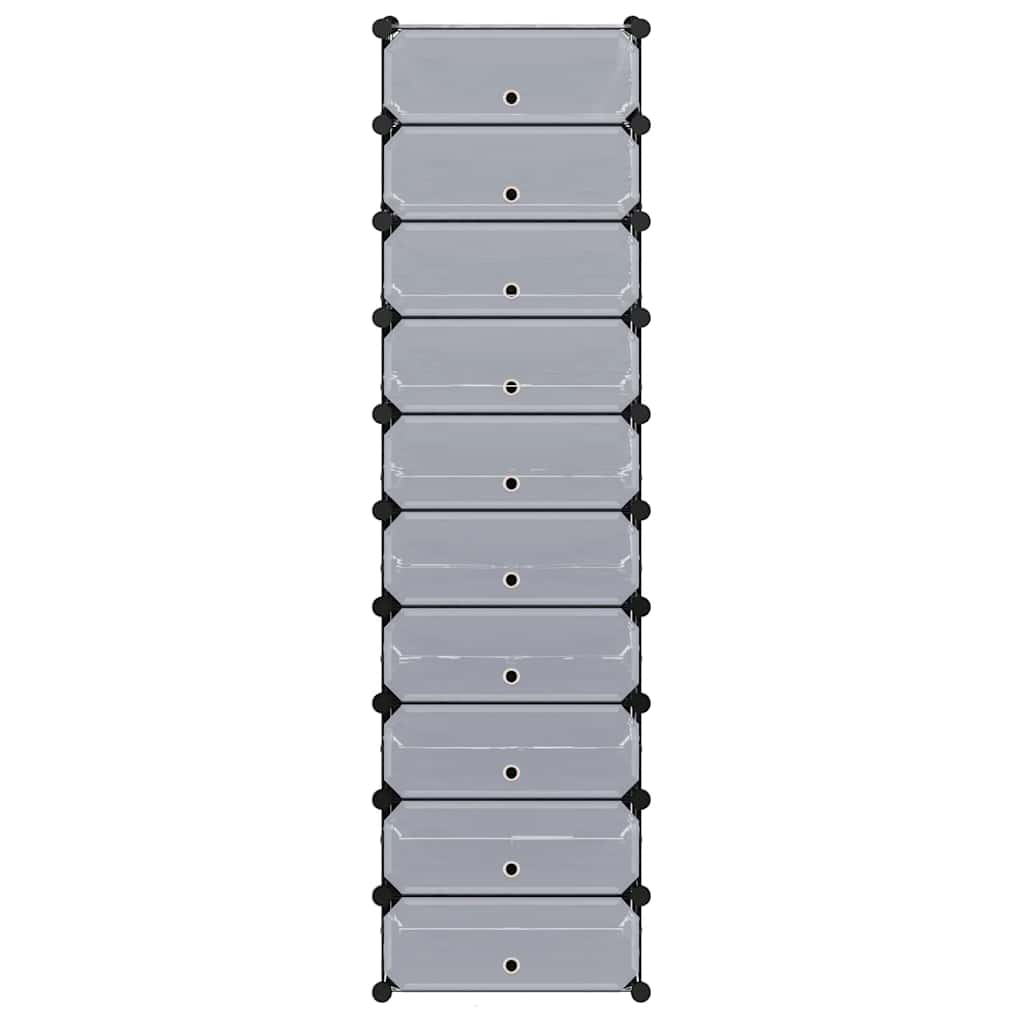 Schuh-Organizer Zusammenklappbar mit 10 Fächern Weiß