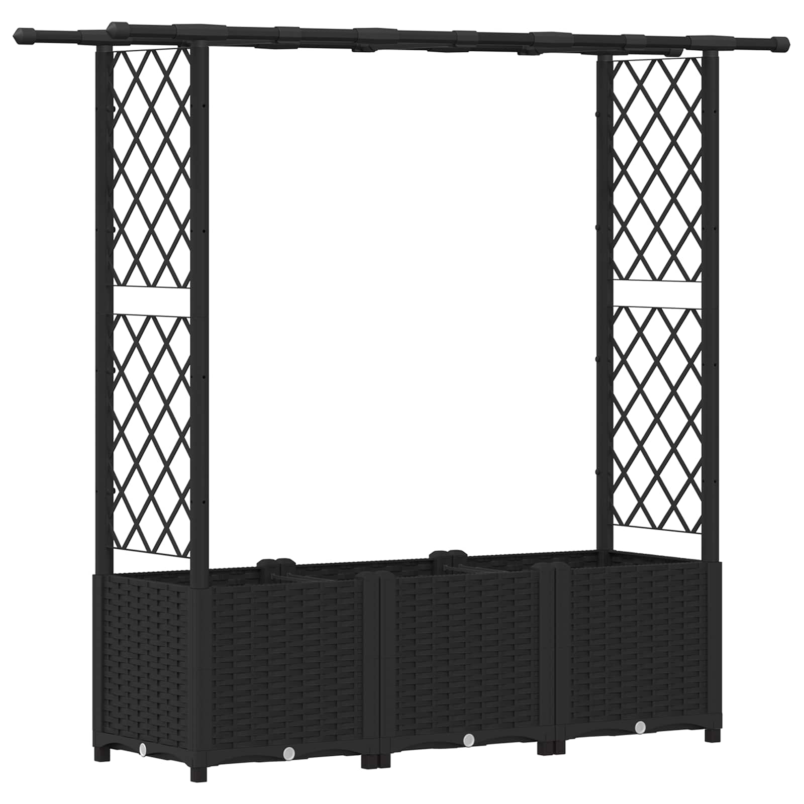 Hochbeet mit Rankgitter und Dach Braun 124 x 40 x 123 cm PP