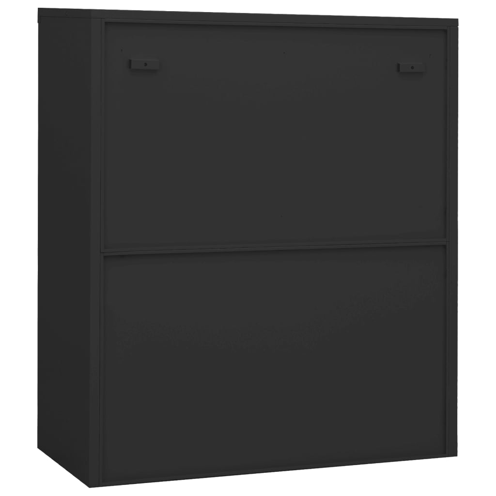 Büroschrank mit Pflanzkasten Hellgrau 90x40x128 cm Stahl