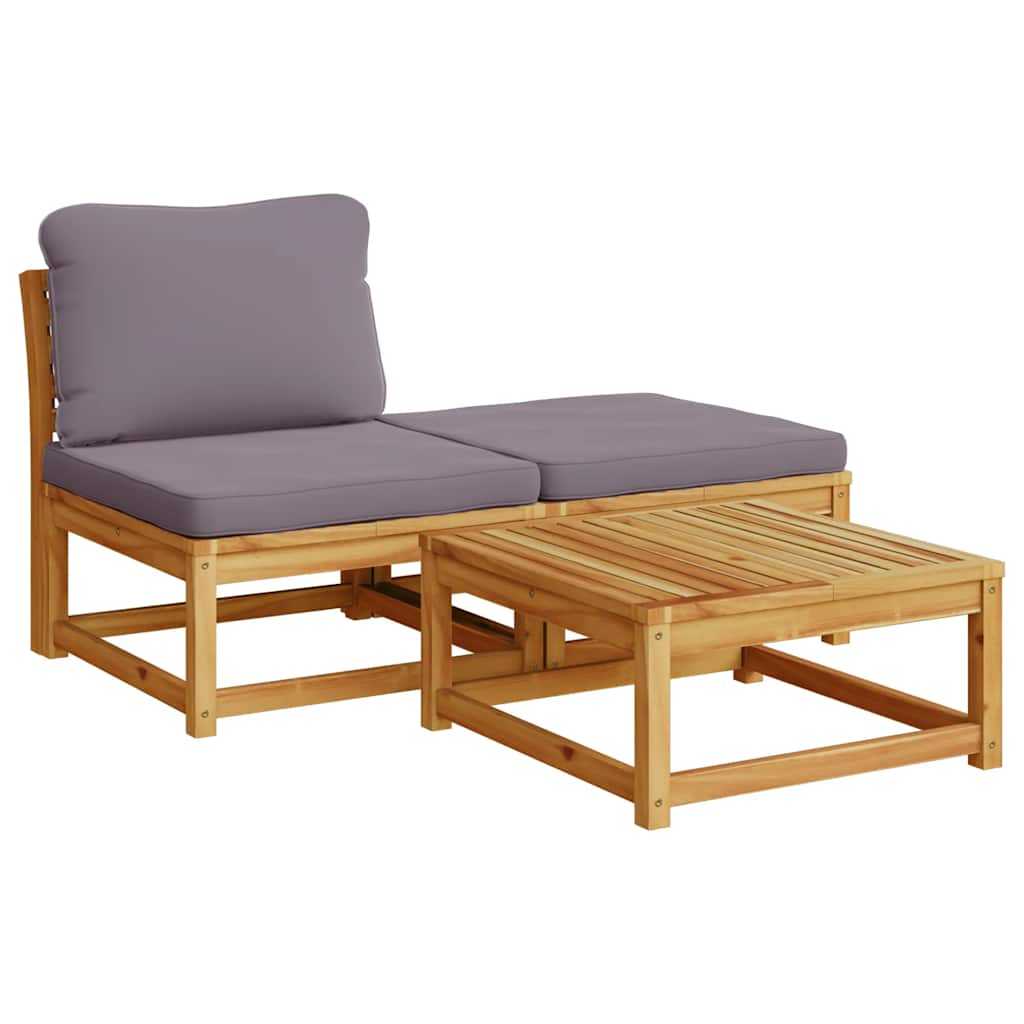4-tlg. Garten-Lounge-Set mit Kissen Massivholz Akazie