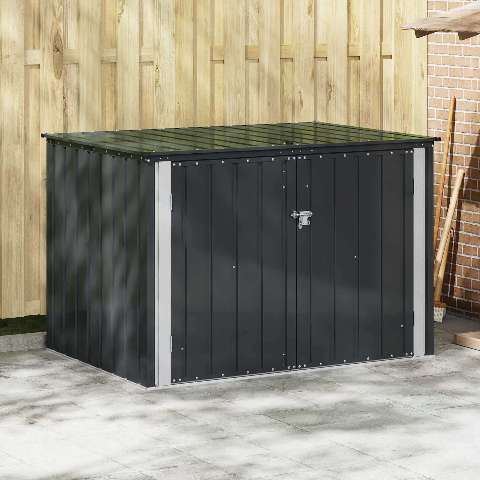 Gartenlagerbox Schwarz 101,5 x 57 x 100,5 cm Stahl
