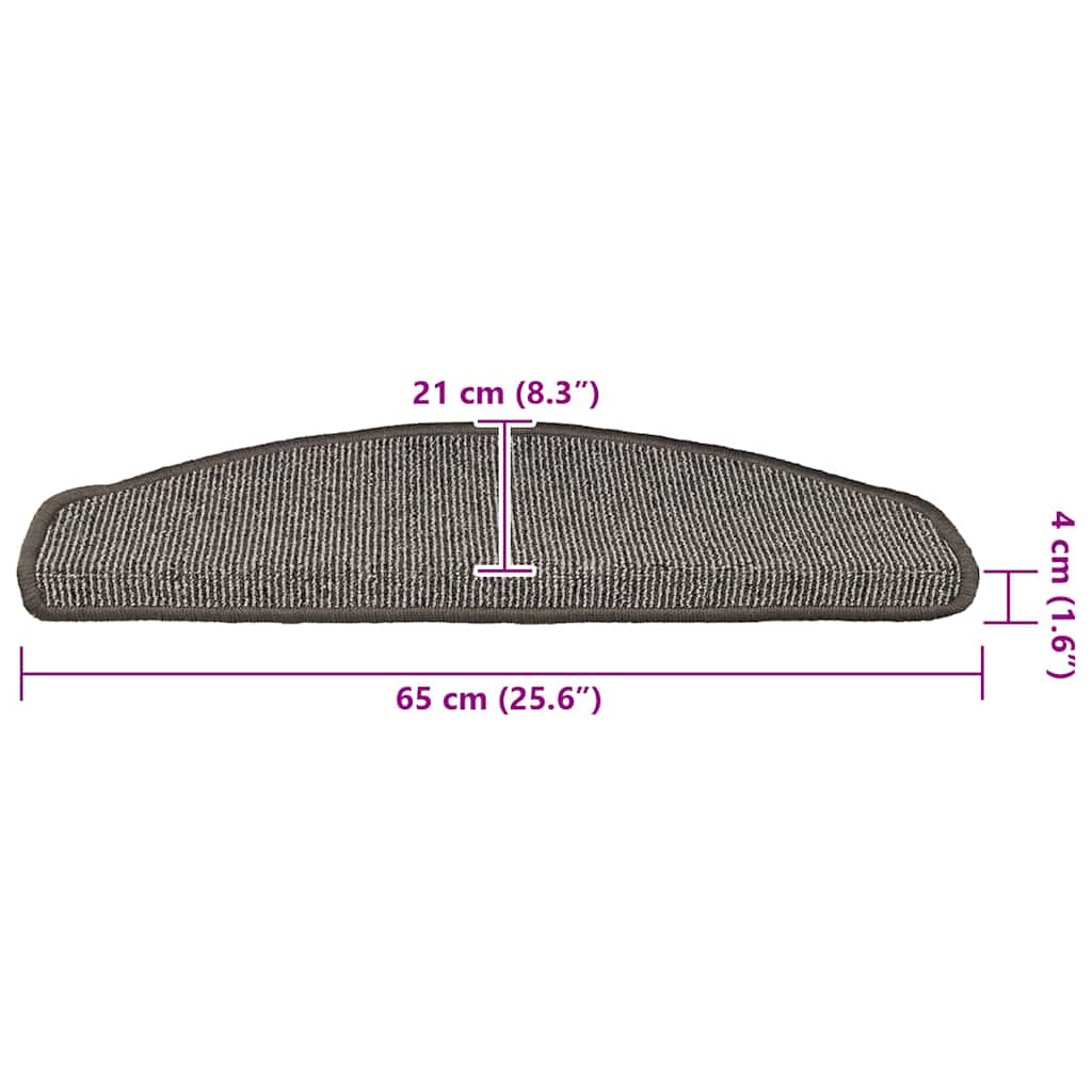 Stufenmatten 15 Stk. 56x17x3 cm Grau Halbrund