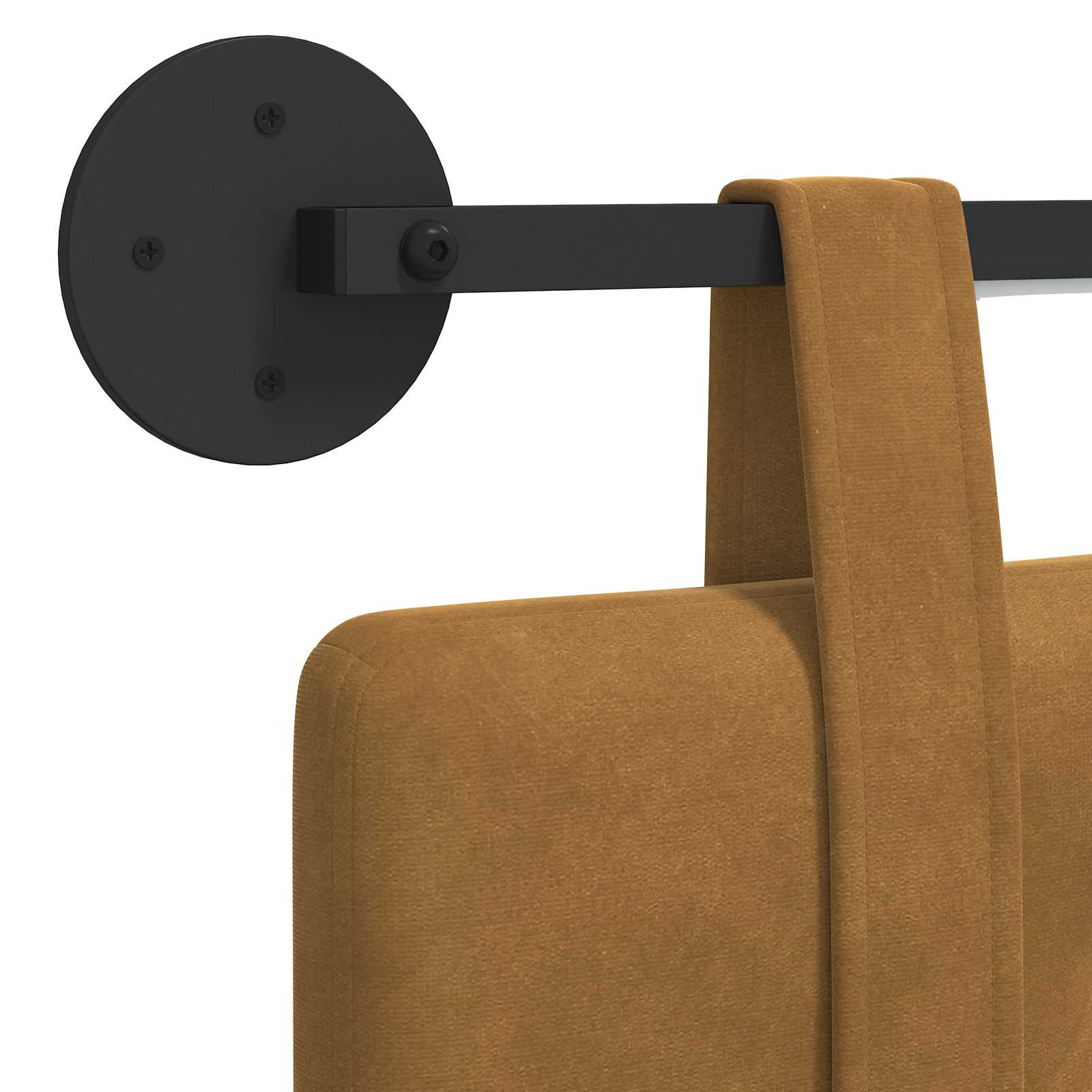 Hängendes Kopfteil Mit LED Licht Hellgrau Samt