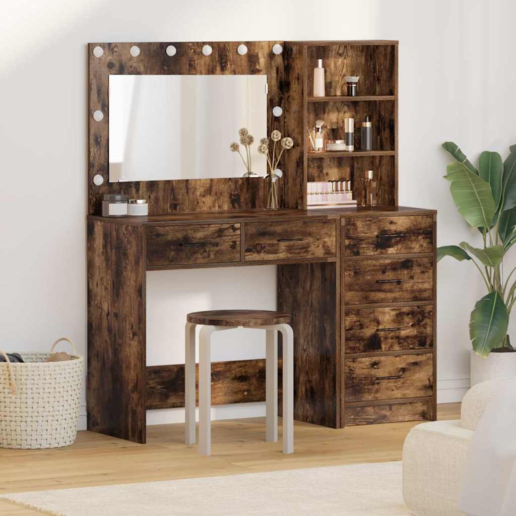 Schminktisch mit Regal Weiß 78,5 x 41 x 135 cm Holzwerkstoff