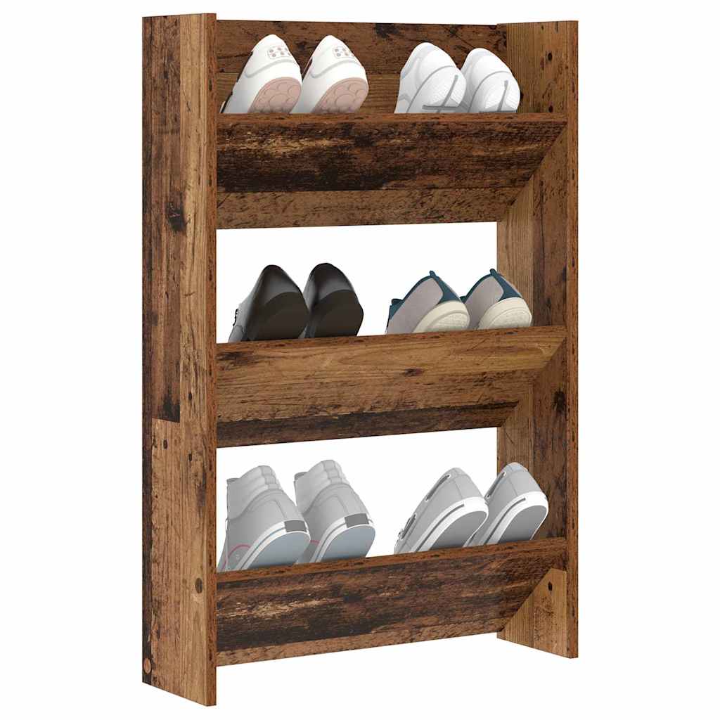 Wand-Schuhschränke 4 Stk. Weiß 60x18x60 cm Holzwerkstoff
