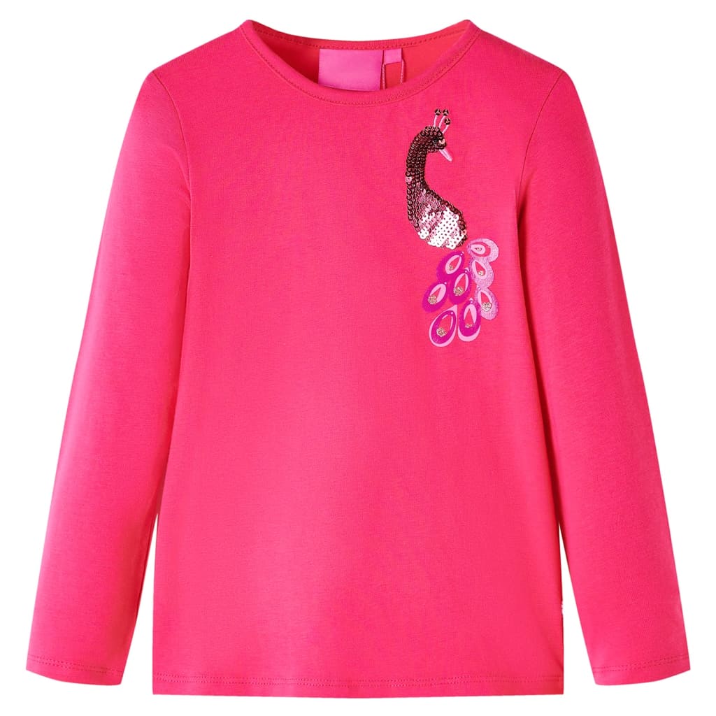 Kinder-Langarmshirt Knallrosa 128