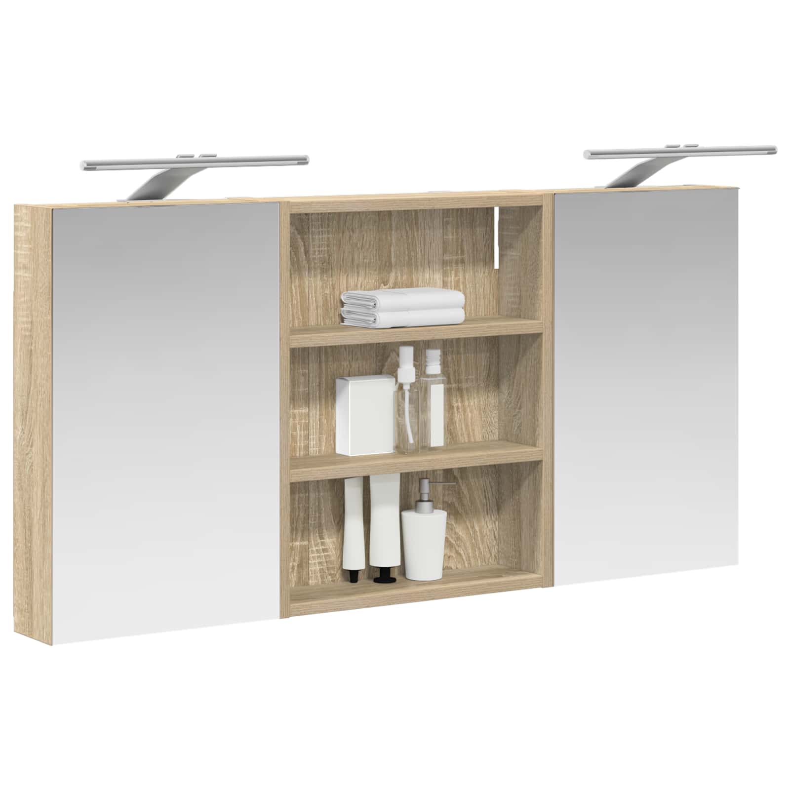Badezimmerschrank-Set 3 pcs 80 x 10,5 x 50 cm Holzwerkstoff