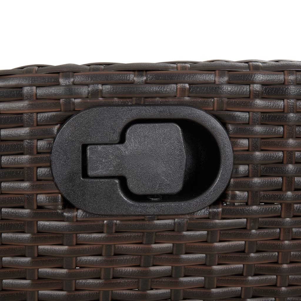 Gartensessel mit Fußteil Verstellbar Schwarz Poly Rattan
