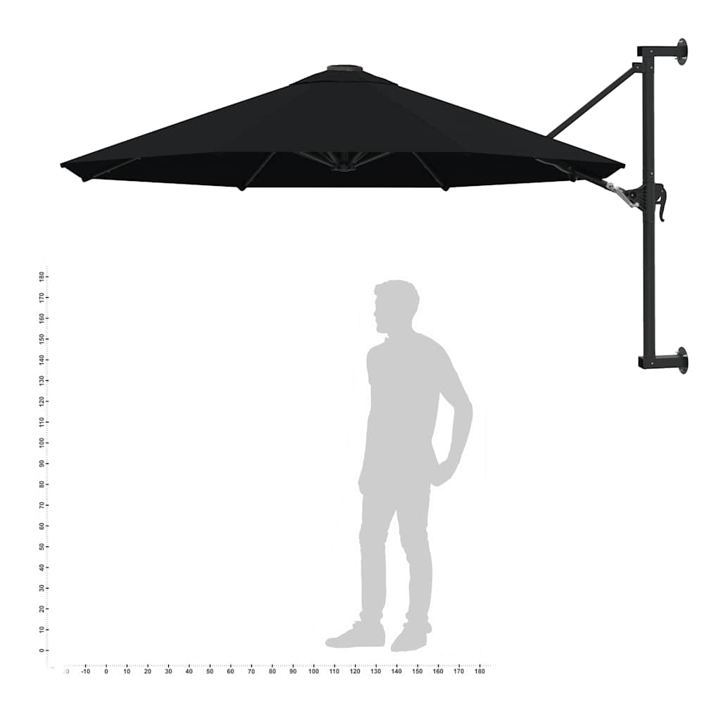 Sonnenschirm zur Wandmontage mit Metall-Mast 300 cm Sandweiß