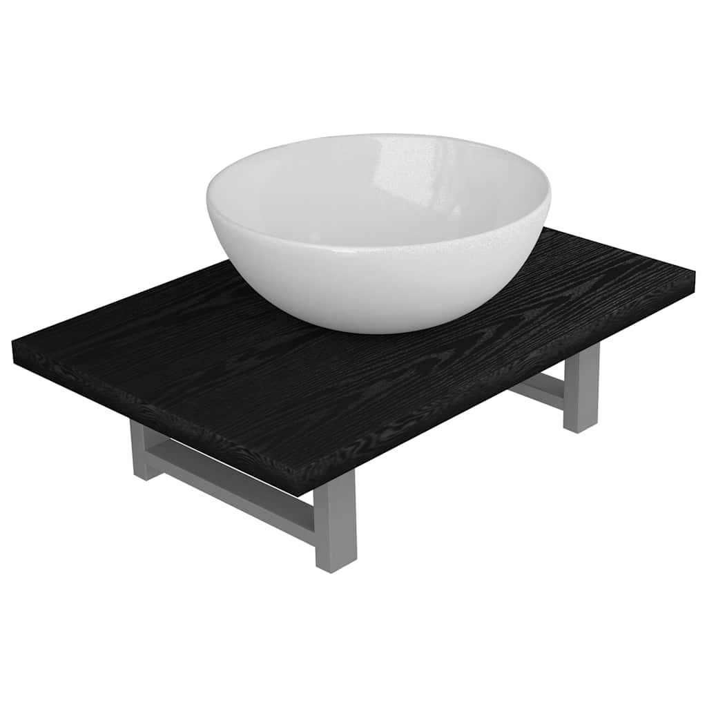 2-tlg. Badmöbel-Set Keramik Weiß