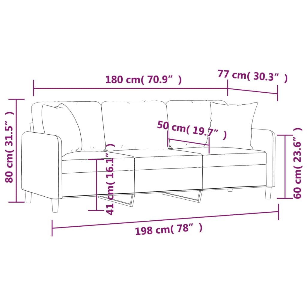 2-Sitzer-Sofa mit Zierkissen Braun 120 cm Stoff
