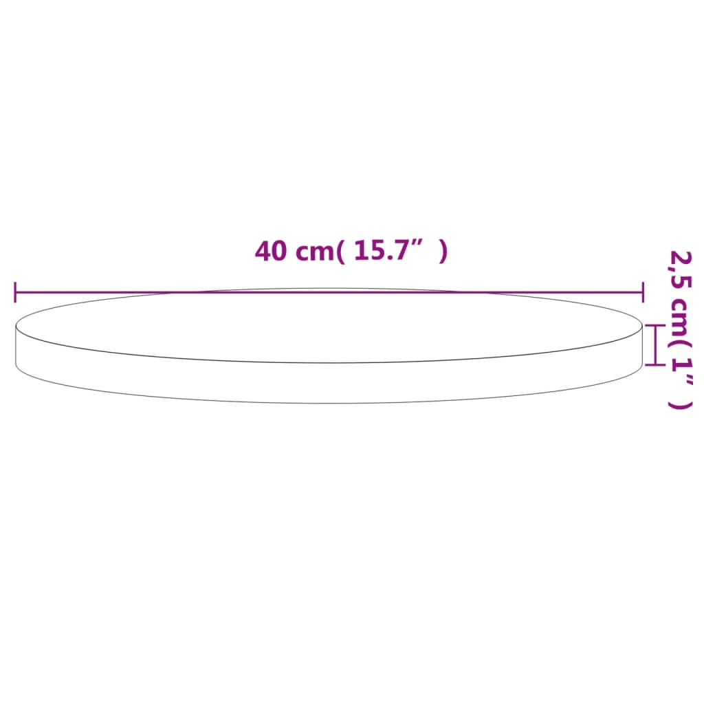 Tischplatte Ø30x1,5 cm Rund Massivholz Buche