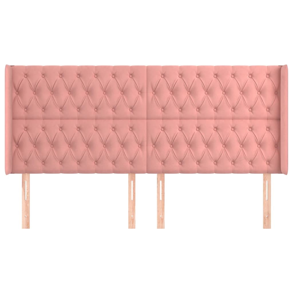 Kopfteil mit Ohren Dunkelblau 93x16x78/88 cm Samt