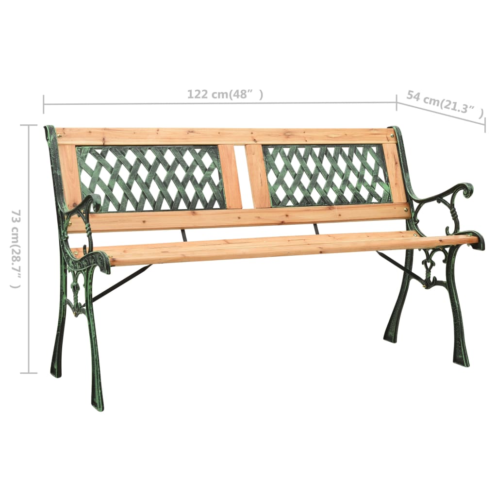 Gartenbank 122 cm Massivholz Tanne