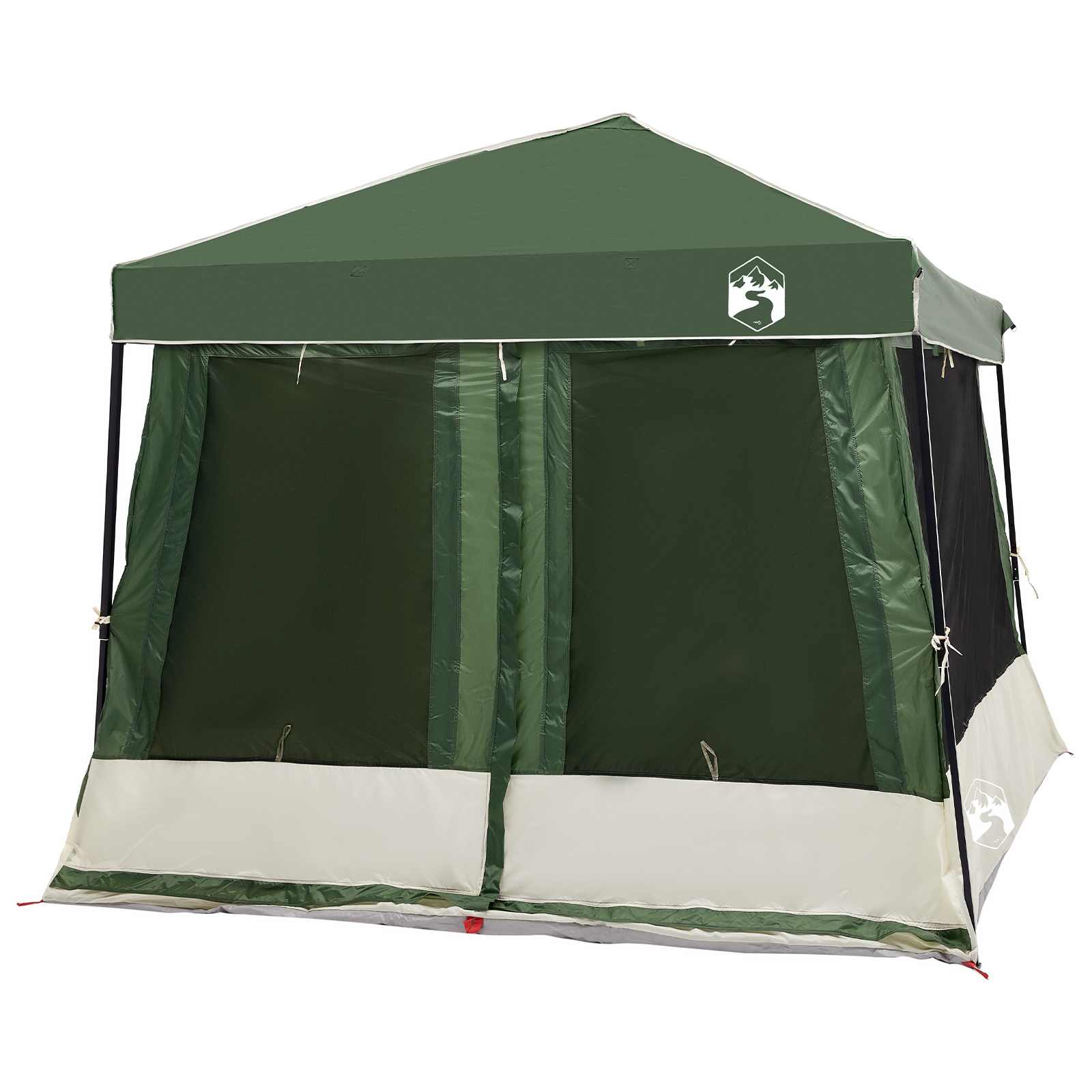 Camping-Zelt-Set mit Dach 2 pcs Blau Taffeta und Stoff