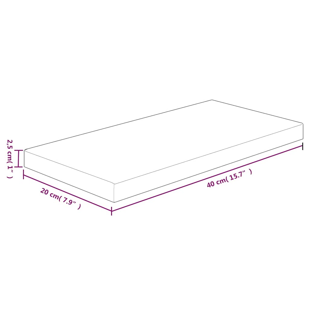 Regalboden 40x20x1,5 cm Unbehandeltes Massivholz Eiche