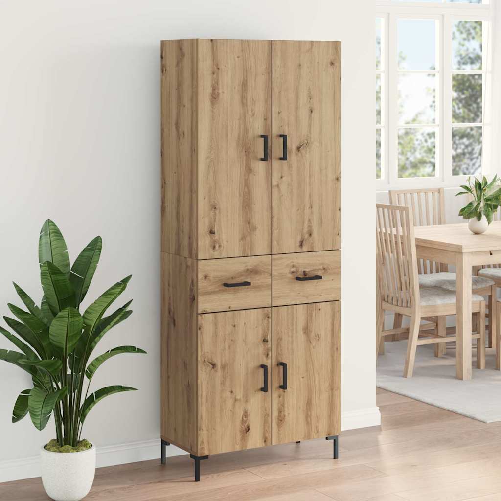 Highboard Betongrau 69,5x34x180 cm Holzwerkstoff