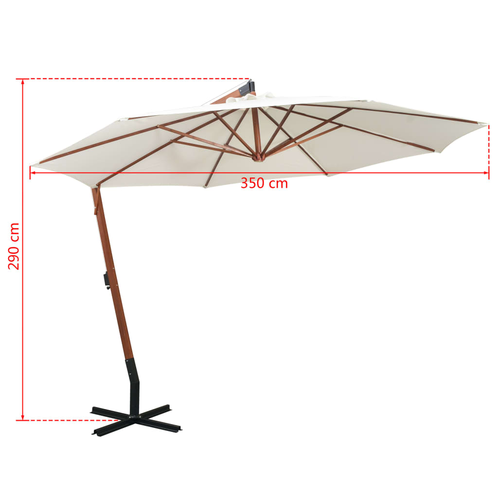 Ampelschirm mit Mast Anthrazit 3,5x2,9 m Massivholz Tanne