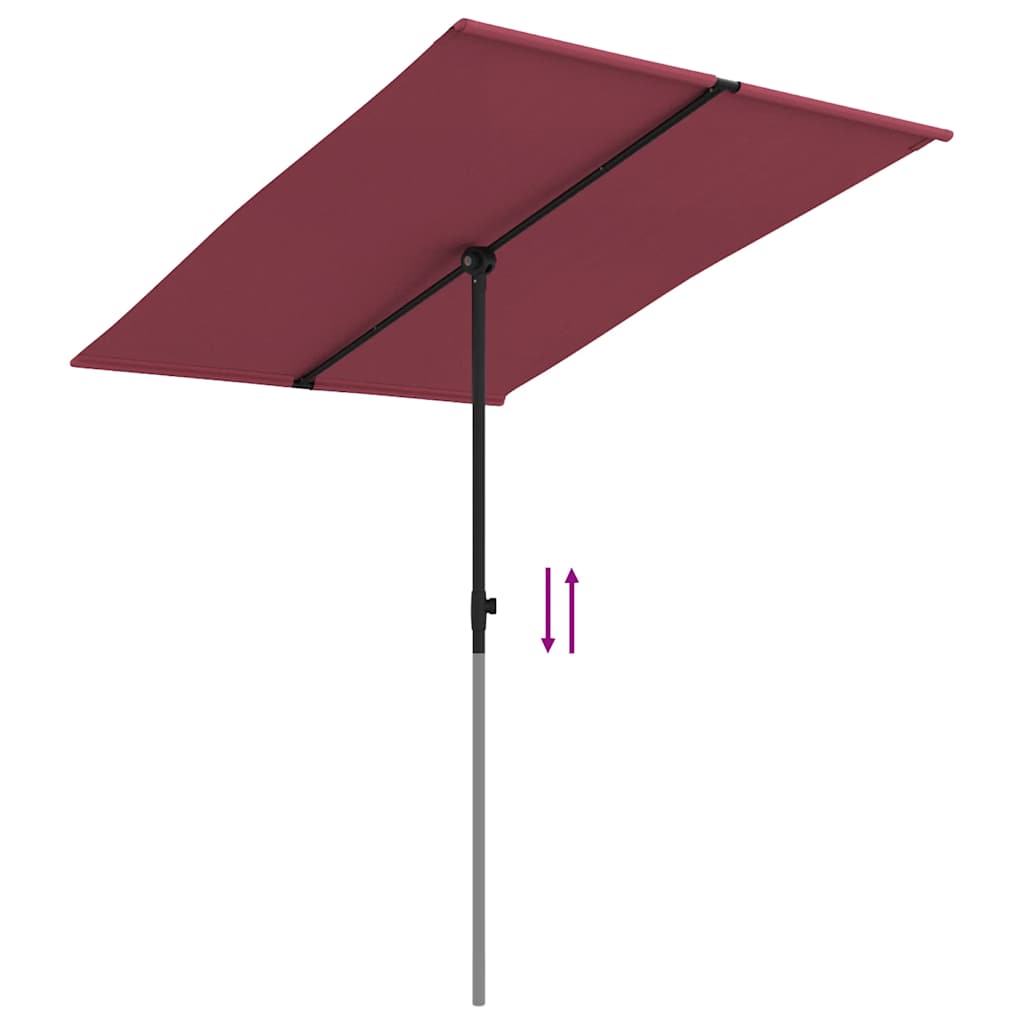 Sonnenschirm mit Aluminium-Mast 180x110 cm Bordeauxrot