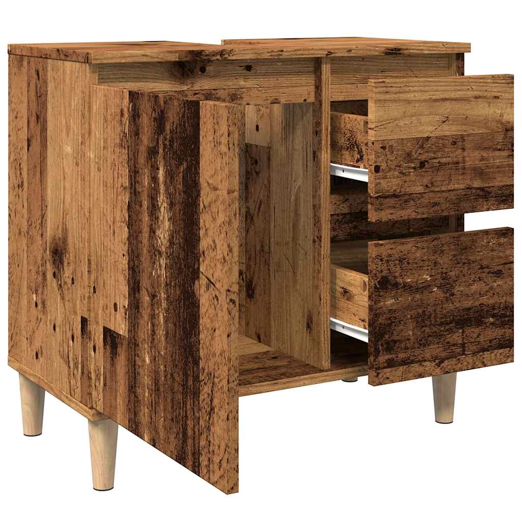 Badschrank Weiß 65x33x60 cm Holzwerkstoff