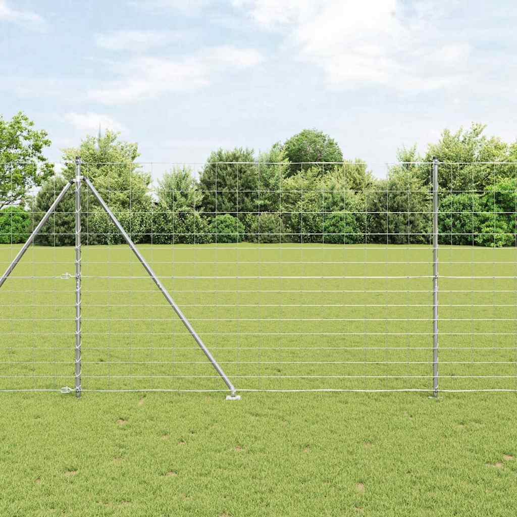 Ground Fix Geschweißter Drahtzaun 25 x 0,8 m Silber Netz
