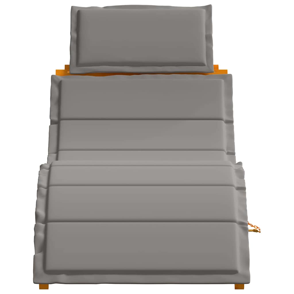 Sonnenliege mit Auflage Beige Massivholz Akazie