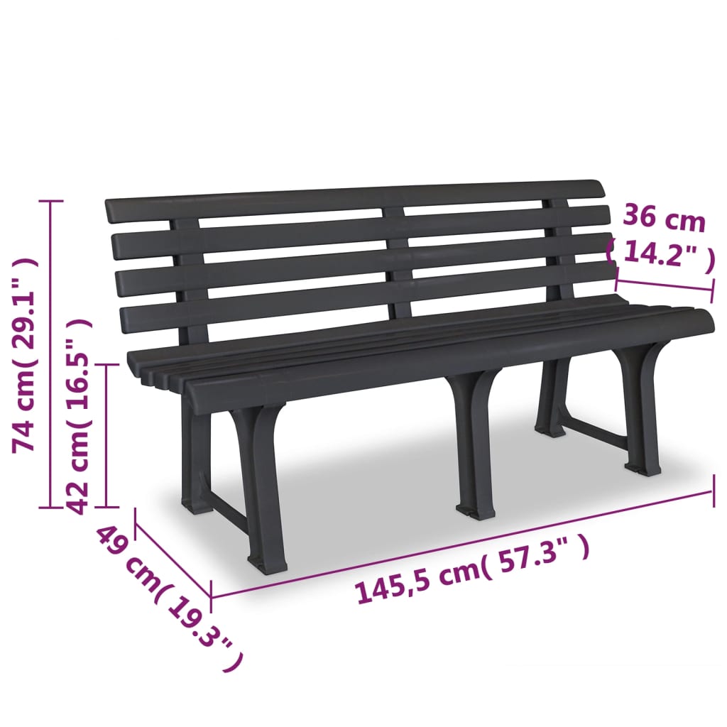 Gartenbank 145,5 cm Kunststoff Weiß