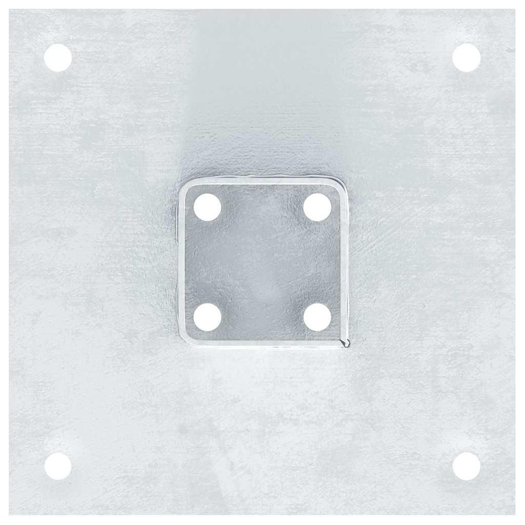 Pfostenträger Quadratisch 4Stk. Silber 46x46mm Verzinkter Stahl