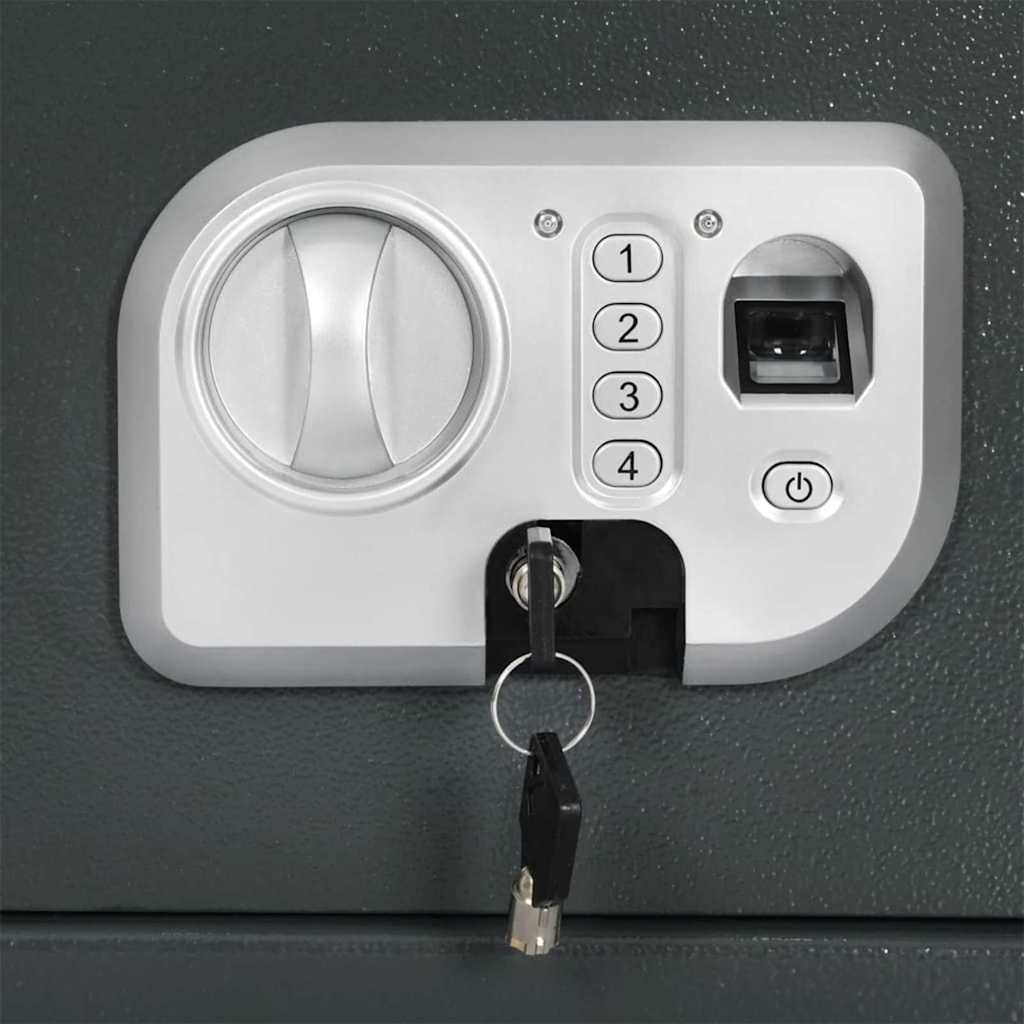 Digitaler Safe mit Schloss Dunkelgrau 31 x 20 x 20 cm Stahl