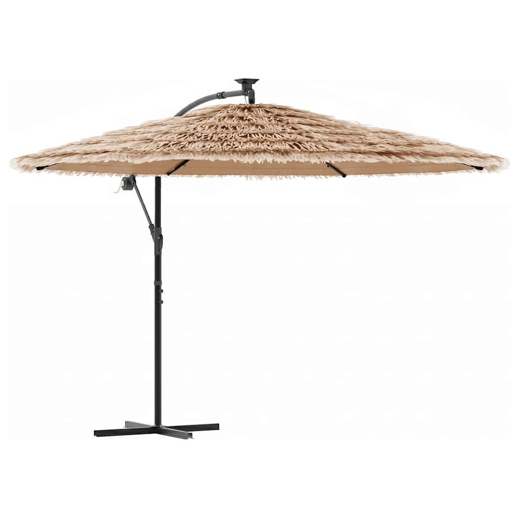 Sonnenschirm mit LED und Stahlmast Braun 246x246x230 cm