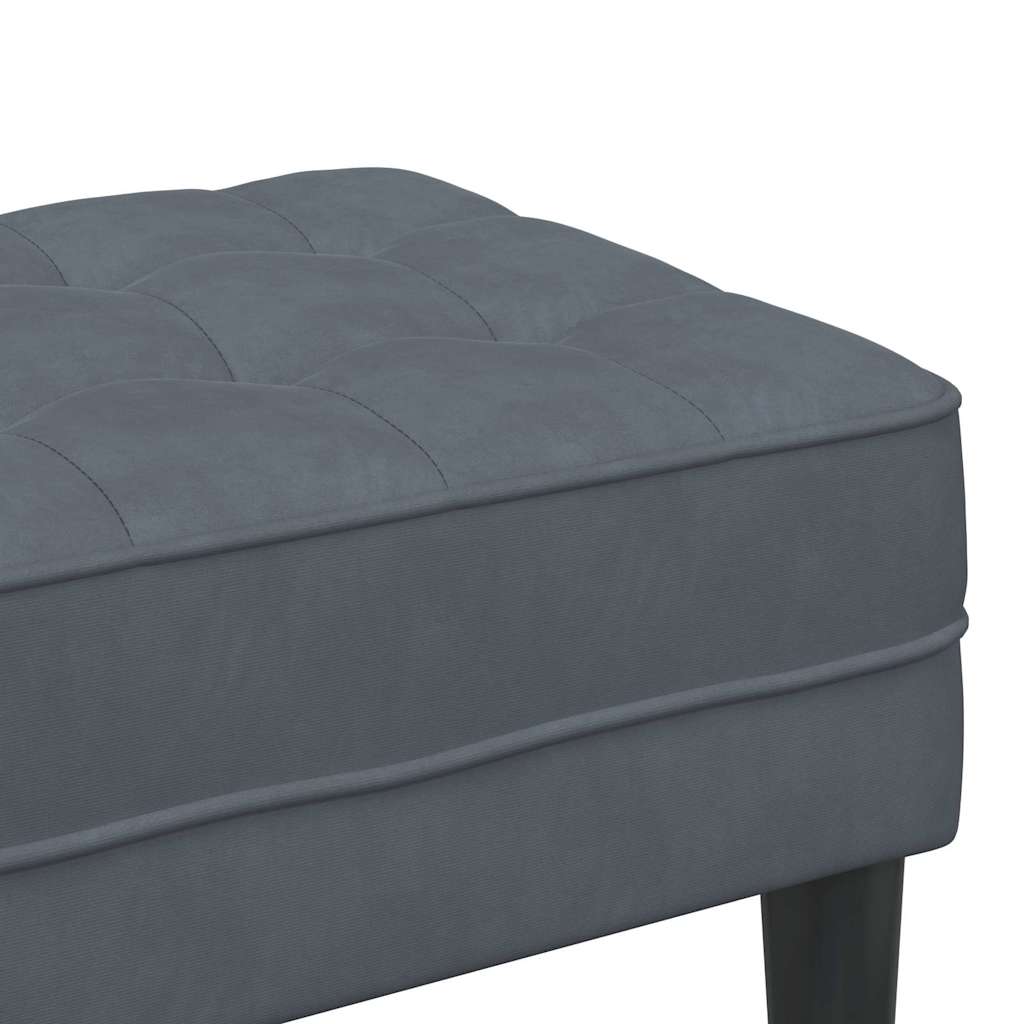 Bank mit Kissen Hellgrau 113 x 57 x 39 cm Samt