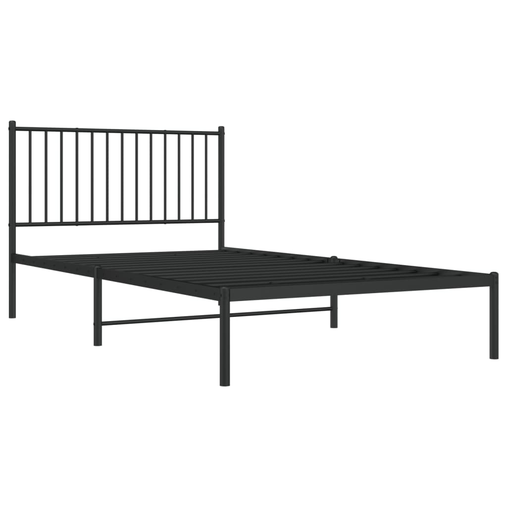 Bettgestell Metall Schwarz 75x190 cm