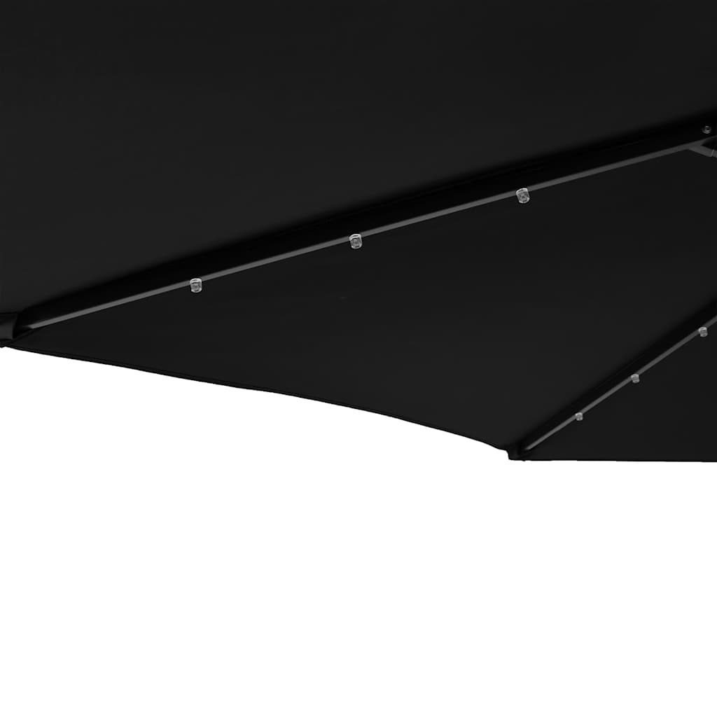 Sonnenschirm mit LED und Stahlmast Weiß 225x225x212 cm