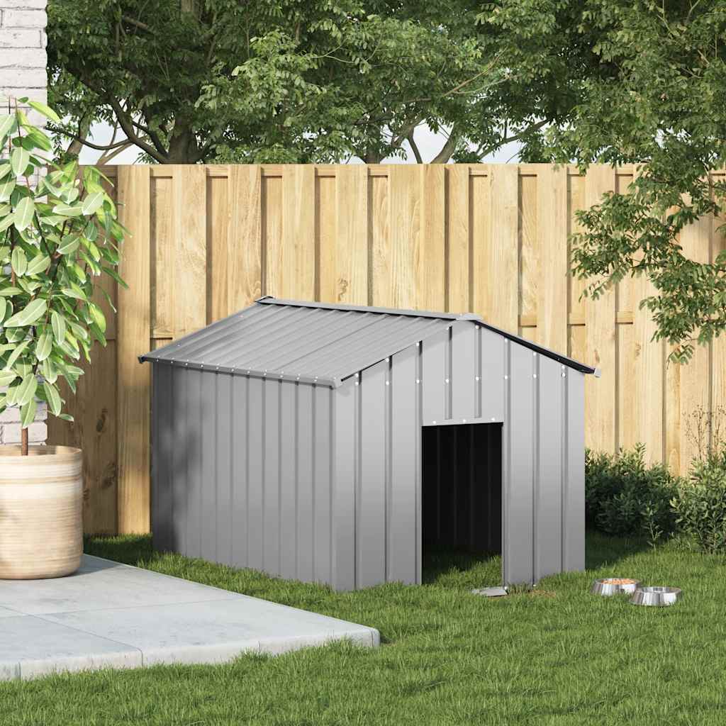 Hundehütte mit Dach 131x101x102 cm Verzinkter Stahl