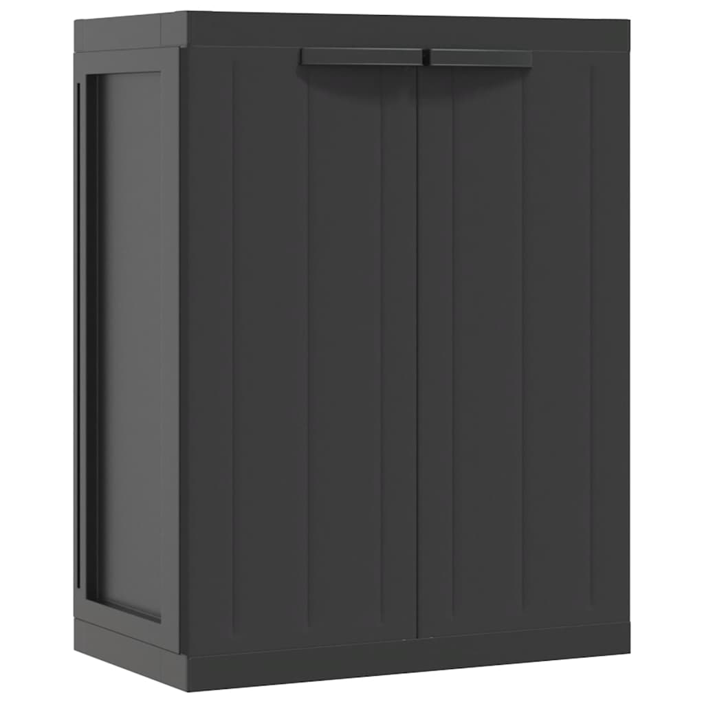 Gartenschrank Grau und Schwarz 65x37x85 cm PP