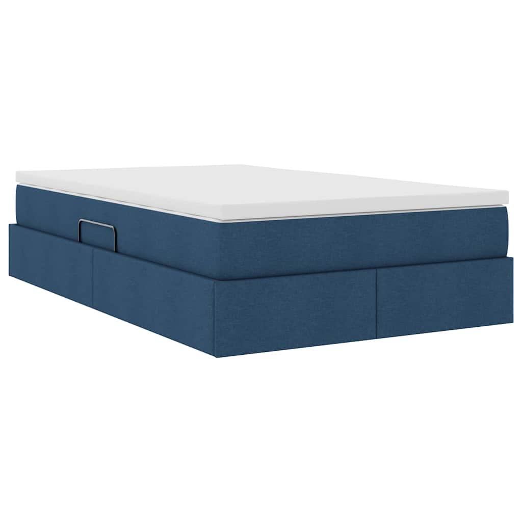 Aufbewahrungsbett mit Matratze Hellgrau 90 x 190 cm Polyester