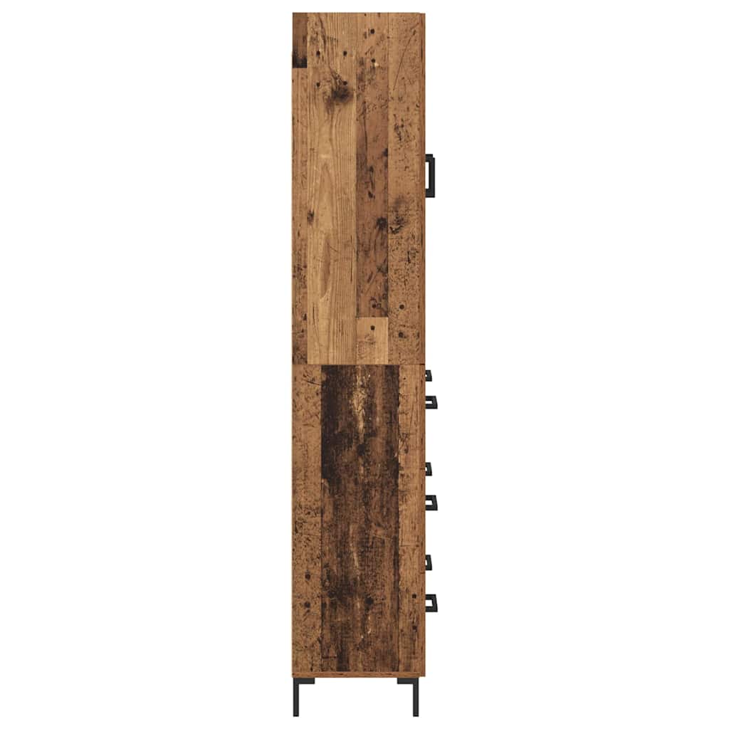 Highboard Betongrau 69,5x34x180 cm Holzwerkstoff