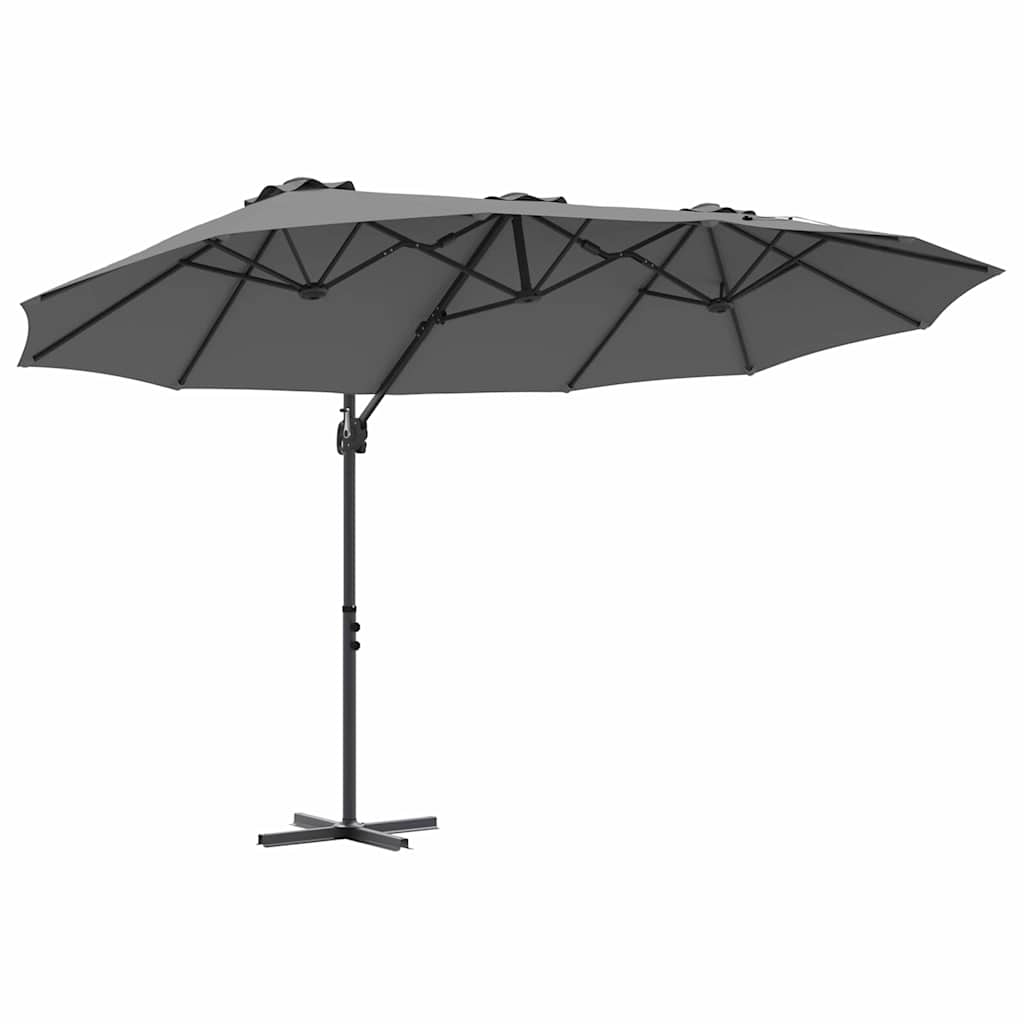 Sonnenschirm Sand 372 x 198 x 243 cm Polyester und Aluminium