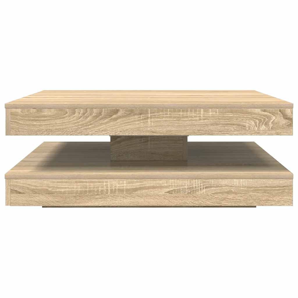 Couchtisch 360-Grad Drehbar Weiß 90x90x34,5 cm